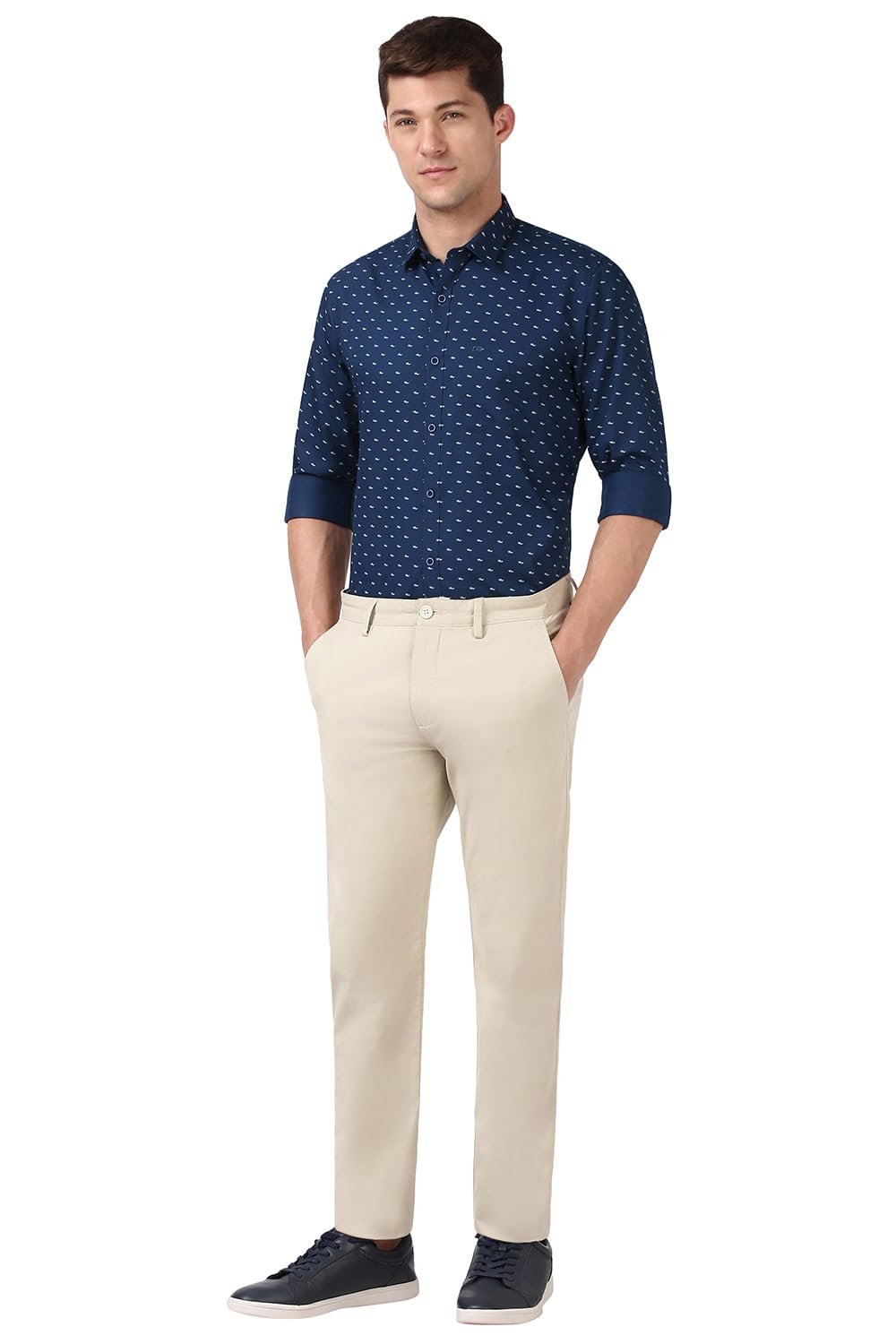 Men's Mid Rise Slim Casual Pants (PCTFSSSB363763_Beige