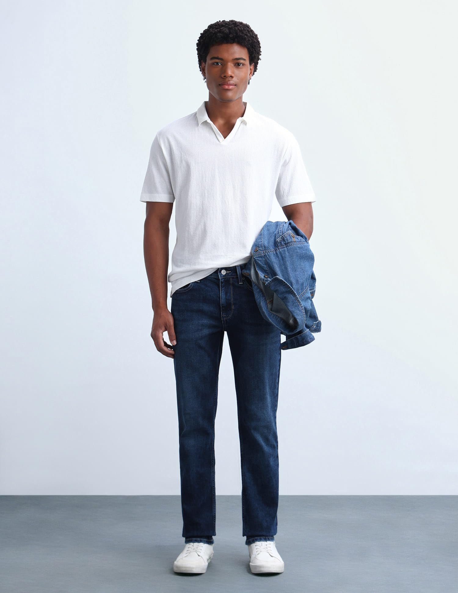 Freddie Slim Straight Fit Whiskered Jeans (FMJEN7013_Dark Blue_38)