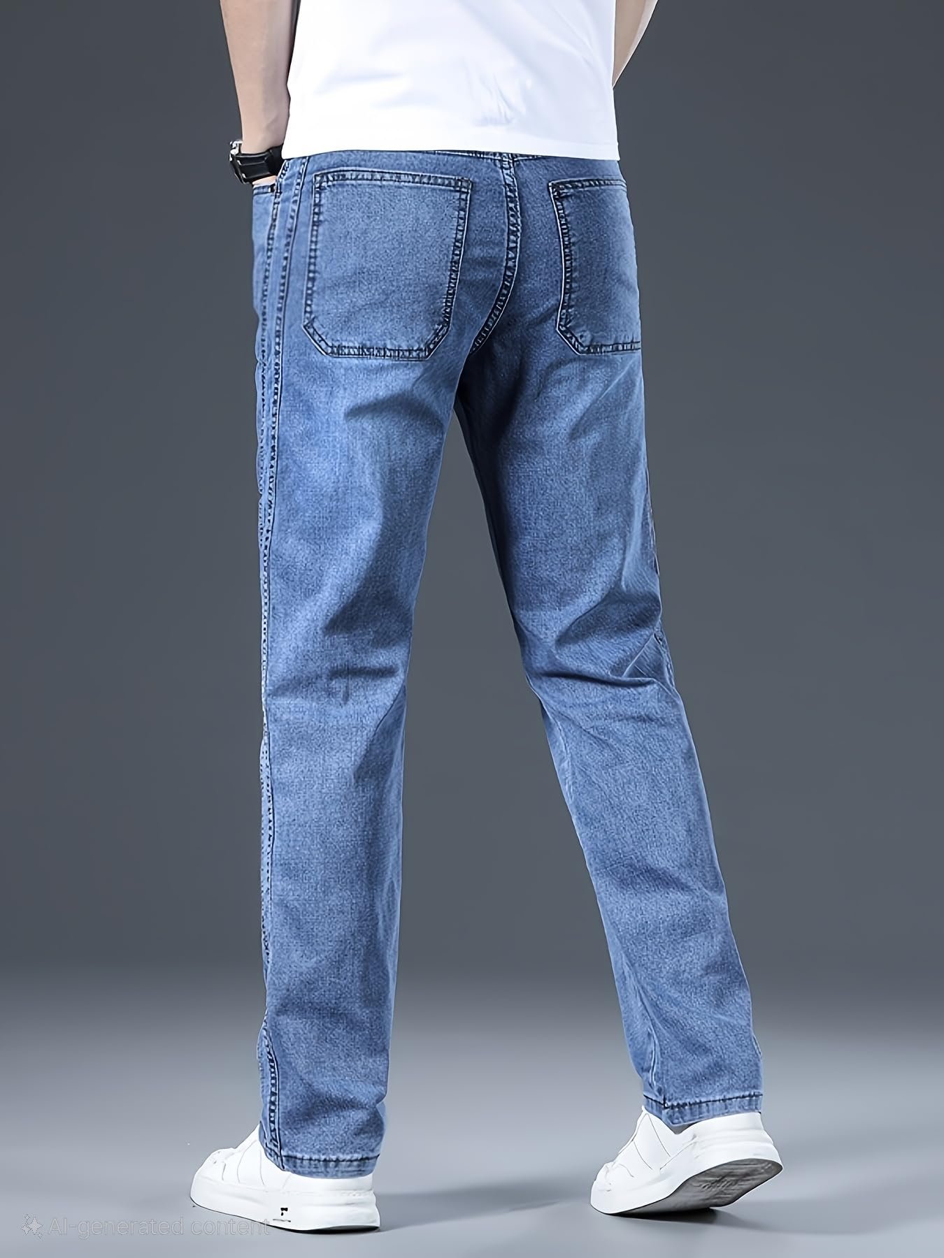 Jeans for Men | Denim Pants with Regular Fit & Classic Straight Cut (Double-Top-Blue jeans-U11)