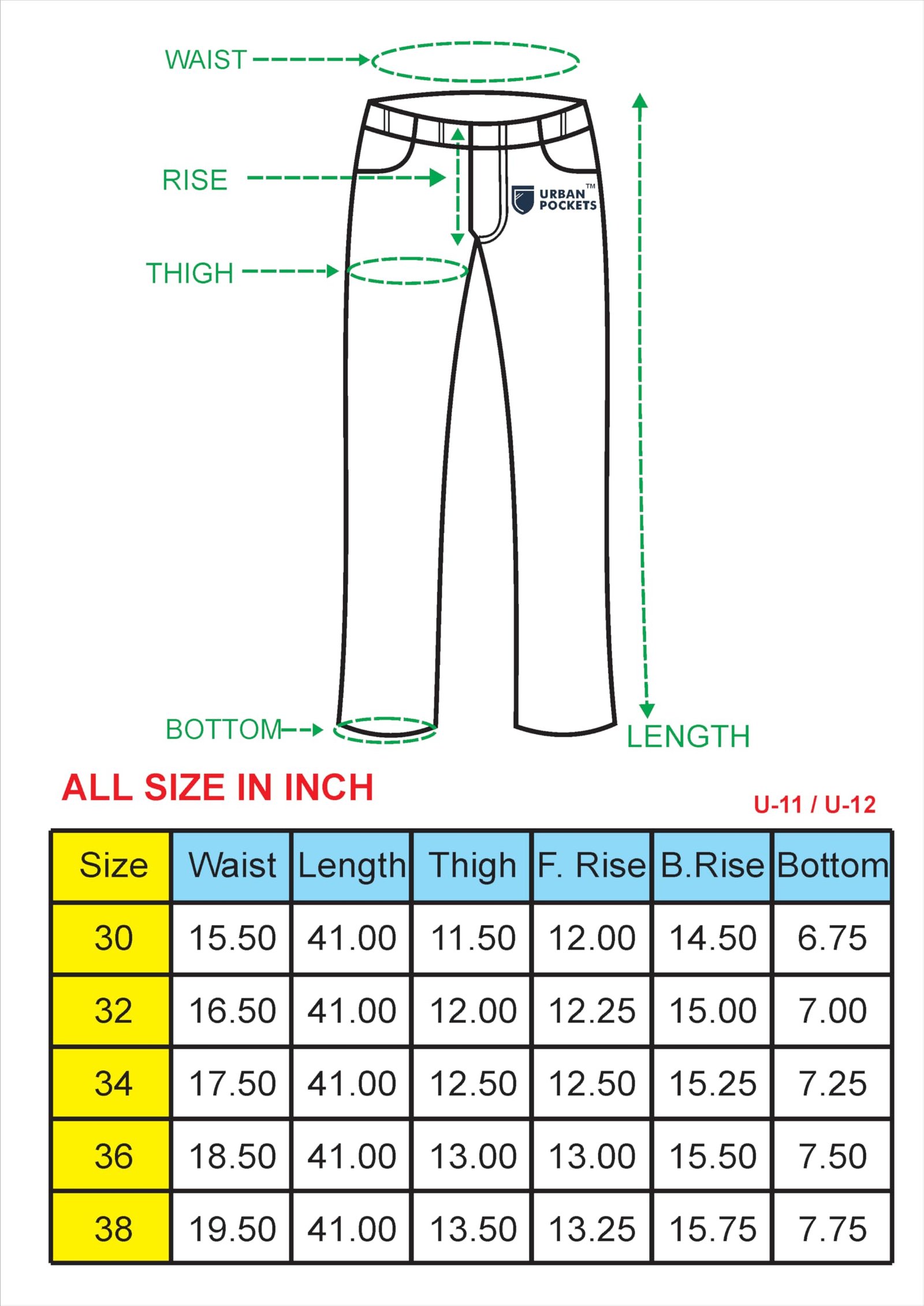 Jeans for Men | Denim Pants with Regular Fit & Classic Straight Cut (Double-Top-Blue jeans-U11)