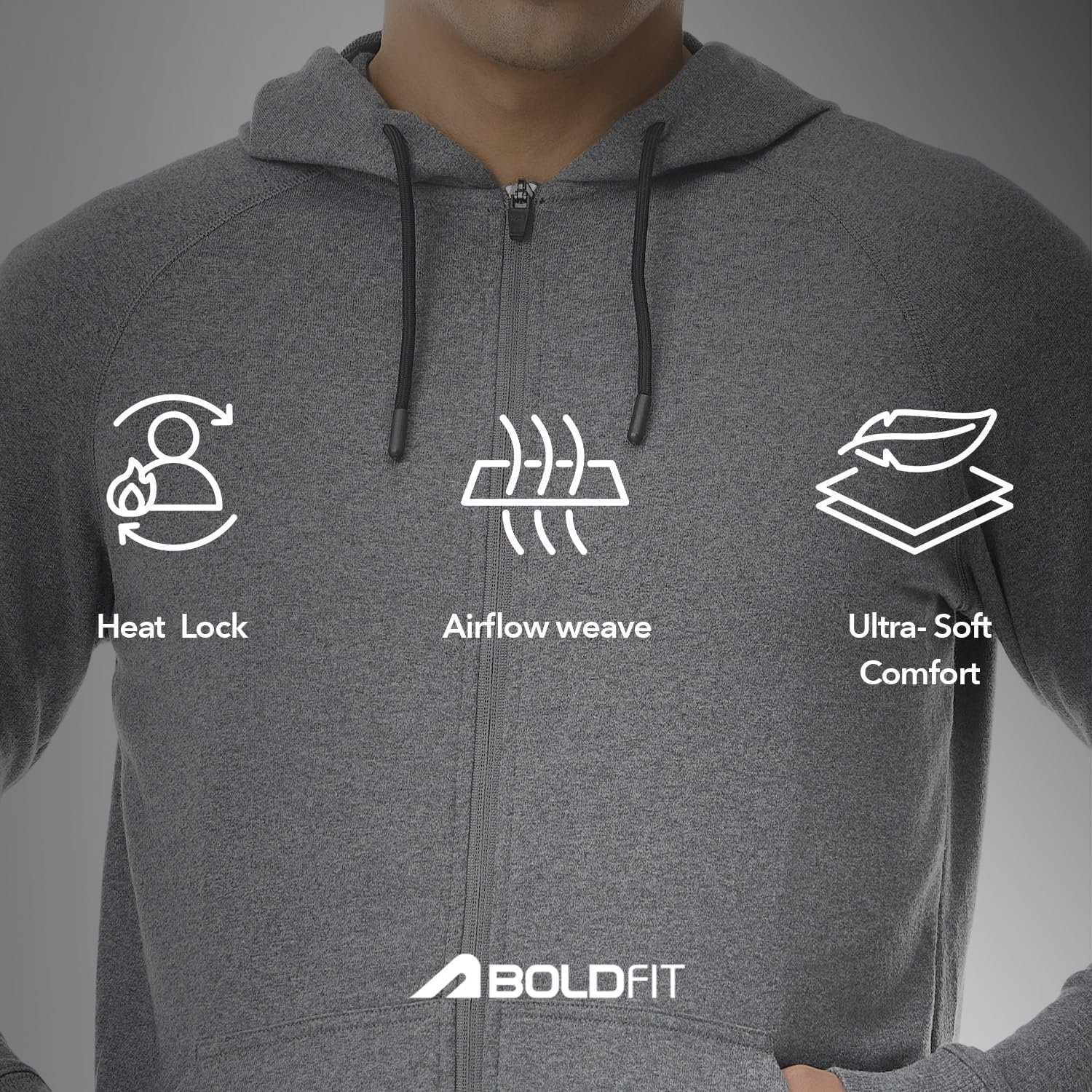Hoodies for Men Full Zipper Jacket for Men & Boys Fleece Hoodie for Man Winter Jackets Thermal Insulation Mens Jacket Zipper WinterWear Hoodies for Boys Winter Grey XXL