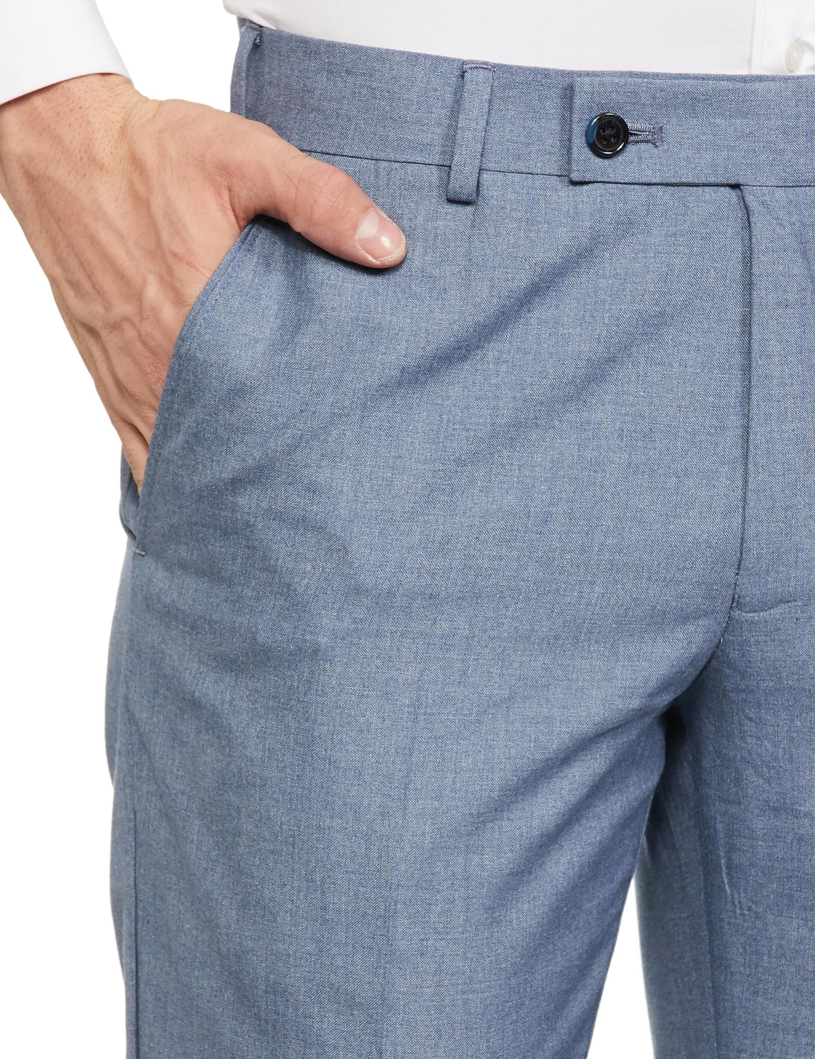 Men's Regular Mid Rise Trouser (PMTX07260-B3_Blue